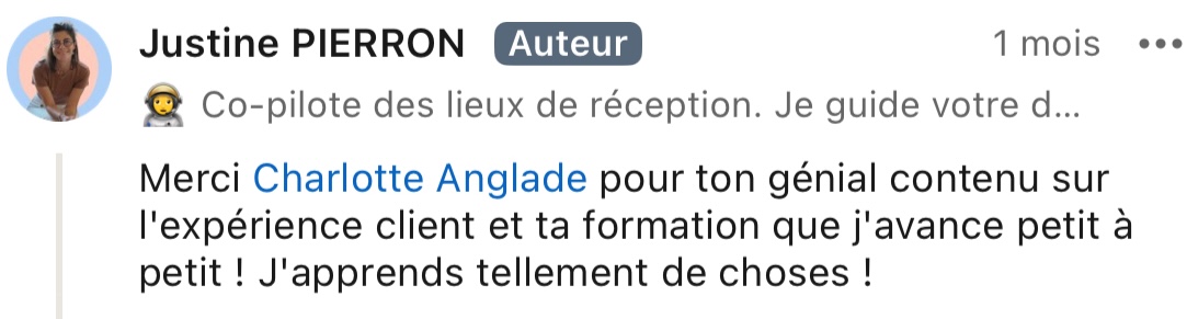 Témoignage client en capture d'écran