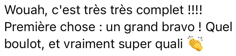 Témoignage client en capture d'écran